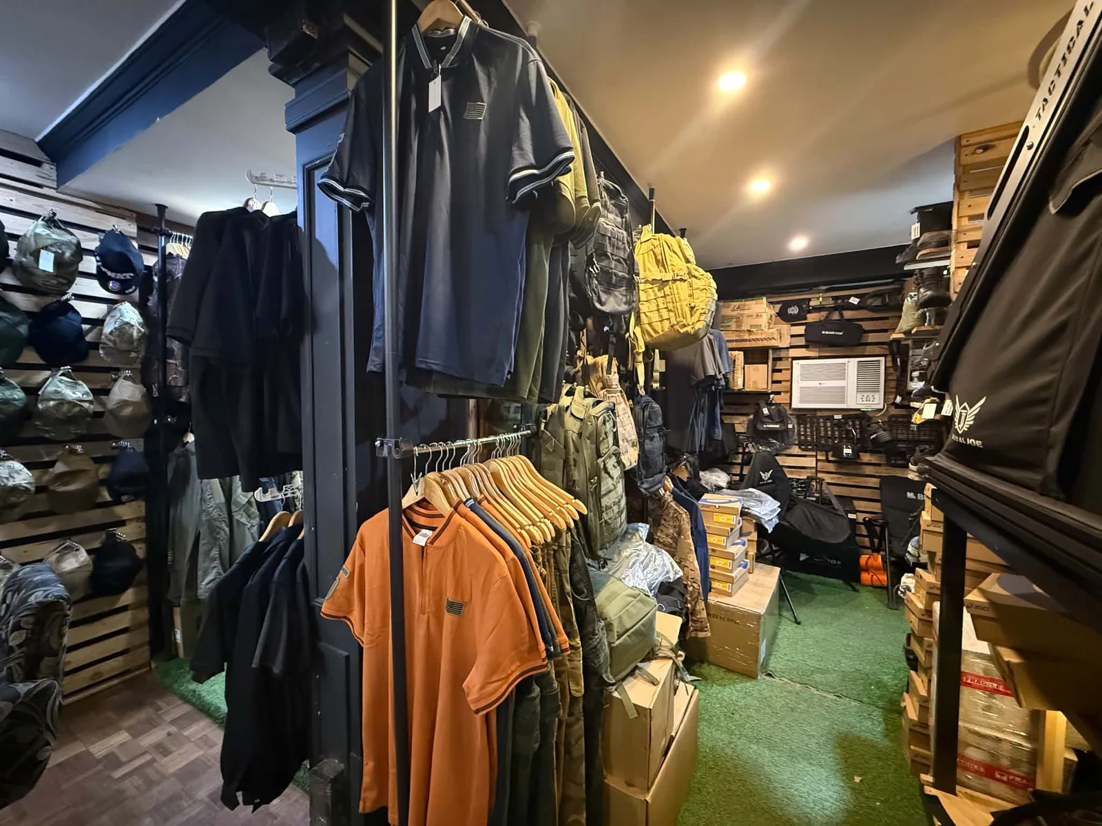 Tactical apparel aisle and store inventory